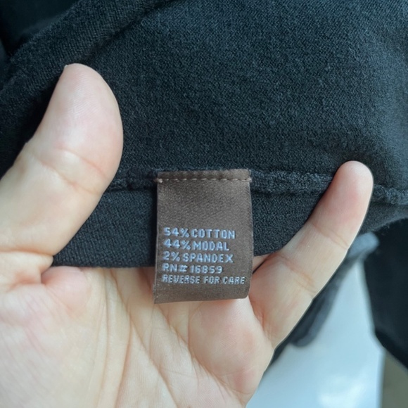 J. McLaughlin Sz L Black Gray Cardigan Sweater Open Cascade Soft Knit - Picture 7 of 9